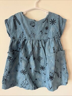 Baby Roots Blue Floral Infant Dress